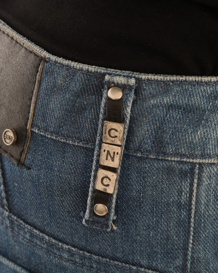 Costume National Blue Wash Cotton Boyfriend Fit Jeans