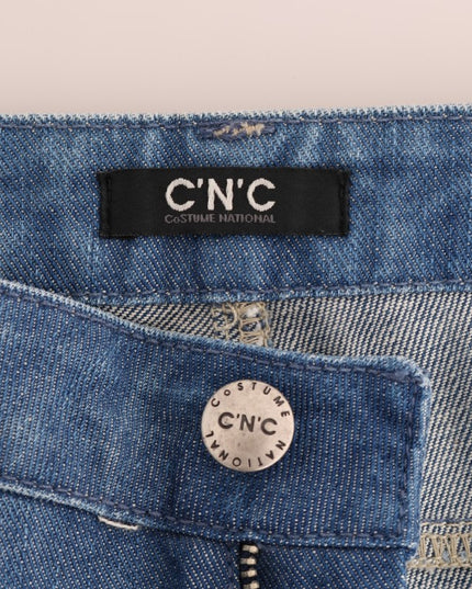 Costume National Blue Wash Cotton Boyfriend Fit Jeans