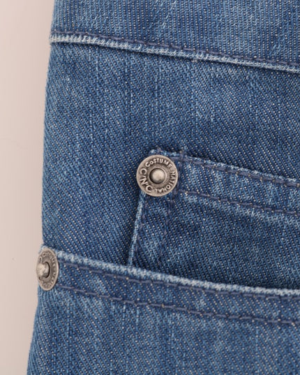 Costume National Blue Wash Cotton Boyfriend Fit Jeans