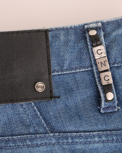 Costume National Blue Wash Cotton Boyfriend Fit Jeans