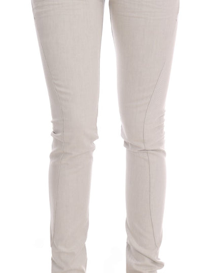 Costume National White Cotton Stretch Slim Jeans