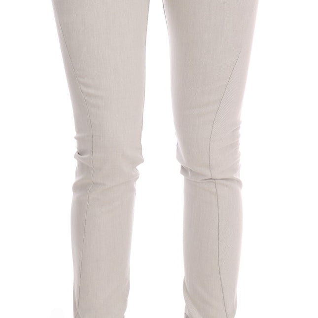 Costume National White Cotton Stretch Slim Jeans