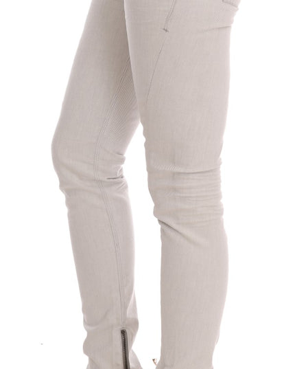 Costume National White Cotton Stretch Slim Jeans
