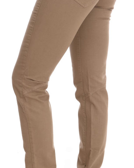 Costume National Beige Cotton Stretch Slim Fit Jeans