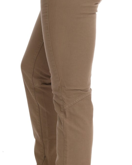 Costume National Beige Cotton Stretch Slim Fit Jeans
