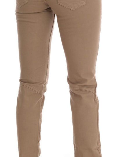 Costume National Beige Cotton Stretch Slim Fit Jeans