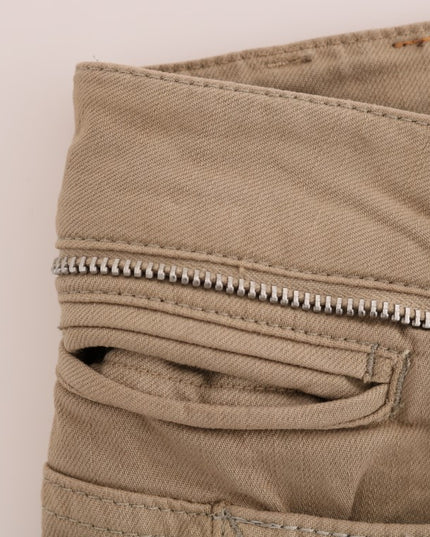 Costume National Beige Cotton Stretch Slim Fit Jeans