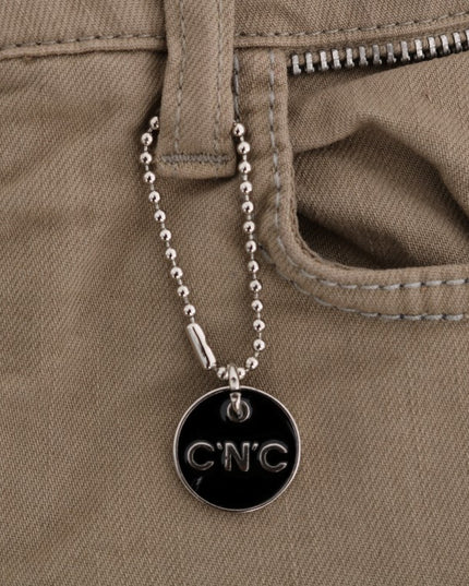 Costume National Beige Cotton Stretch Slim Fit Jeans