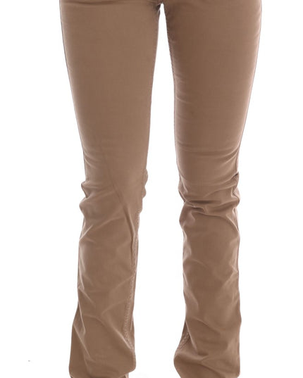 Costume National Beige Cotton Stretch Slim Fit Jeans