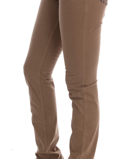 Costume National Beige Cotton Stretch Slim Fit Jeans