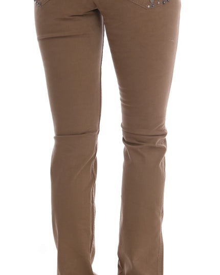 Costume National Beige Cotton Stretch Slim Fit Jeans