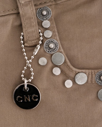 Costume National Beige Cotton Stretch Slim Fit Jeans