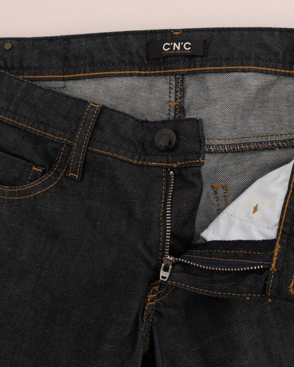 Costume National Dark Blue Cotton Classic Fit Jeans
