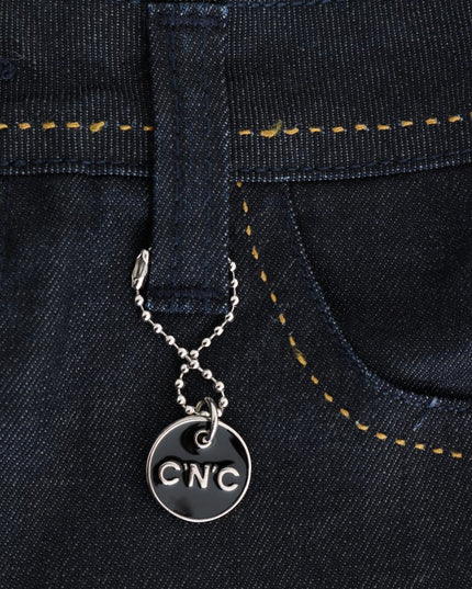 Costume National Blue Cotton Stretch Slim Fit Jeans