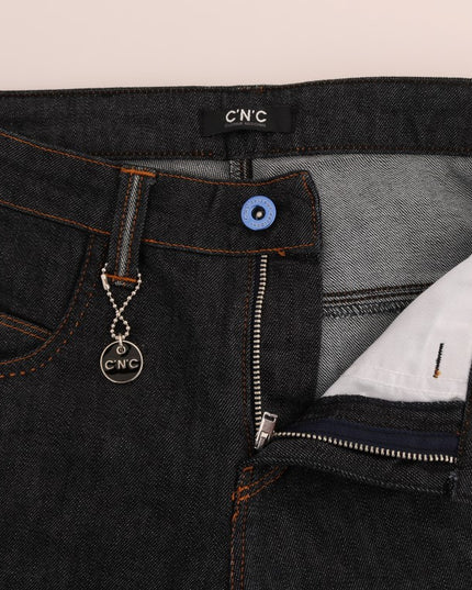 Costume National Blue Cotton Stretch Slim Fit Jeans