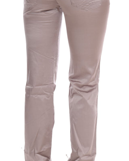 Costume National Beige Cotton Slim Fit Jeans