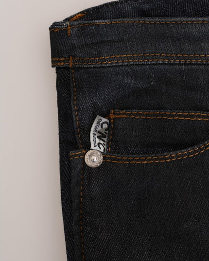 Costume National Dark Blue Cotton Slim Fit Jeans