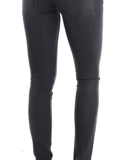 Acht Gray Cotton Slim Fit Denim Jeans