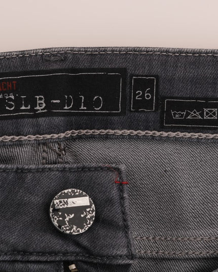 Acht Gray Cotton Slim Fit Denim Jeans