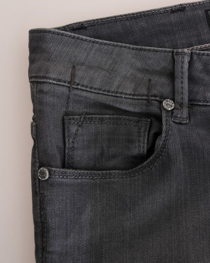 Acht Gray Cotton Slim Fit Denim Jeans
