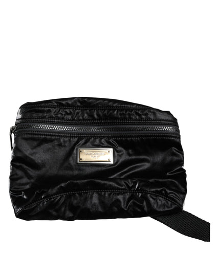 Dolce & Gabbana Black Nylon Fabric Belt Waist Fanny Pack Bag
