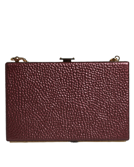 Dolce & Gabbana Maroon Leather Clutch Evening Crossbody Bag