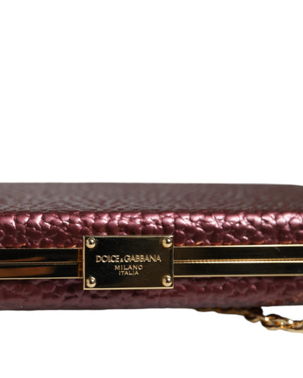 Dolce & Gabbana Maroon Leather Clutch Evening Crossbody Bag