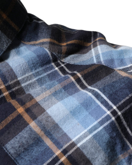 Dolce & Gabbana Multicolor Checkered Paradiso Patch Slim Fit Shirt