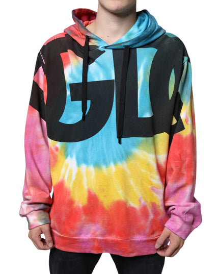 Dolce & Gabbana Multicolor Tie Dye Hooded Sweatshirt Sweater
