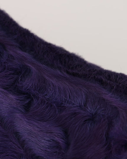 Dolce & Gabbana Purple Sheep Fur Leather Loafers