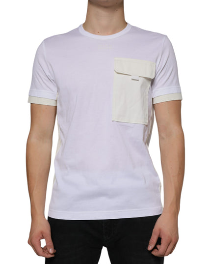 Dolce & Gabbana White Cotton Pocket Short Sleeves T-shirt