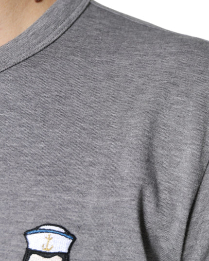 Dolce & Gabbana Gray Cotton #DGFamily Short Sleeves T-shirt