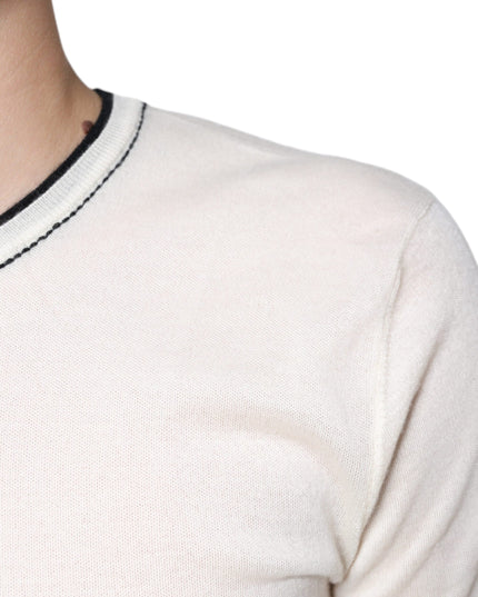 Dolce & Gabbana Off White Cashmere Short Sleeves T-shirt