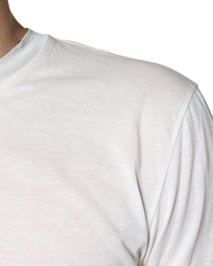 Dolce & Gabbana Off White Cotton Short Sleeves T-shirt