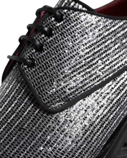 Dolce & Gabbana Silver Polyurethane Derby Formal Dress Shoes