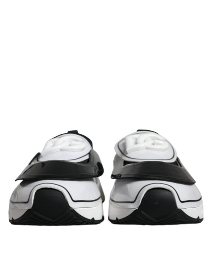 Dolce & Gabbana White Black Logo Plaque Daymaster Sneakers Shoes
