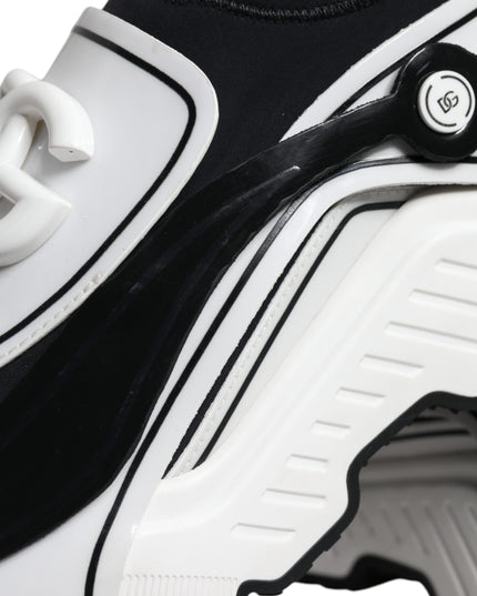 Dolce & Gabbana White Black Logo Plaque Daymaster Sneakers Shoes