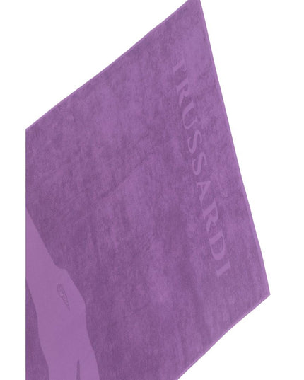 Trussardi Beachwear Purple Cotton Beach Towel