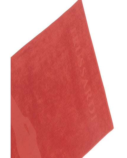 Trussardi Beachwear Red Cotton Beach Towel
