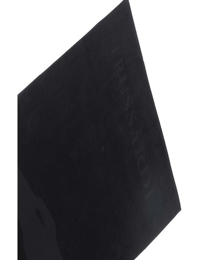 Trussardi Beachwear Black Cotton Beach Towel