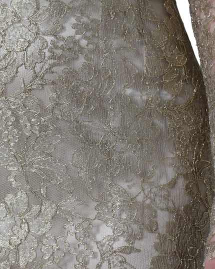 Dolce & Gabbana Gold Floral Lace A-line Sheath Mini Dress