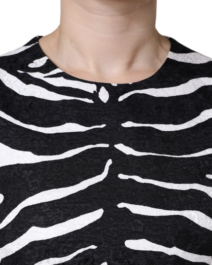 Dolce & Gabbana Black White Zebra A-line Sheath Mini Dress