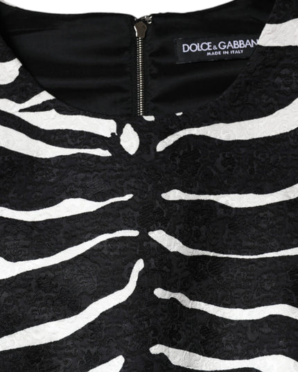 Dolce & Gabbana Black White Zebra A-line Sheath Mini Dress