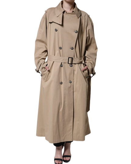 Dolce & Gabbana Khaki Double Breasted Trench Coat Jacket