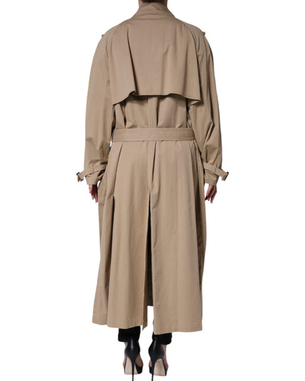 Dolce & Gabbana Khaki Double Breasted Trench Coat Jacket