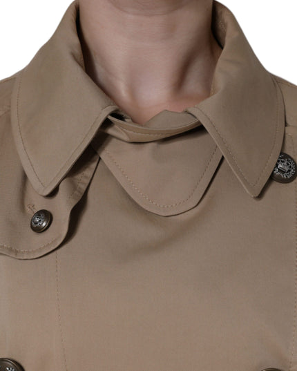 Dolce & Gabbana Khaki Double Breasted Trench Coat Jacket
