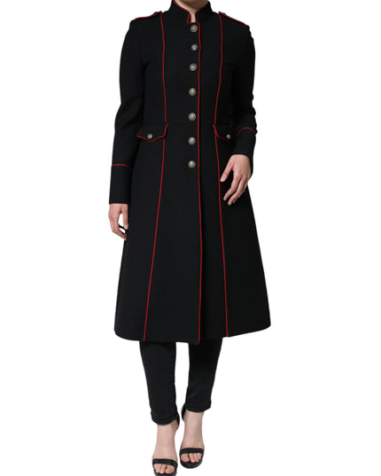 Dolce & Gabbana Black Single Breasted Trench Coat Jacket