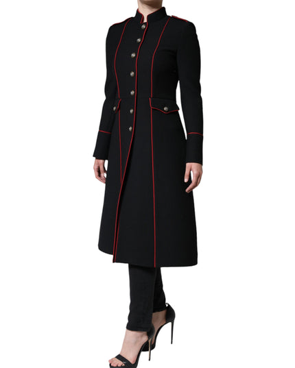 Dolce & Gabbana Black Single Breasted Trench Coat Jacket