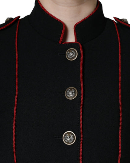 Dolce & Gabbana Black Single Breasted Trench Coat Jacket