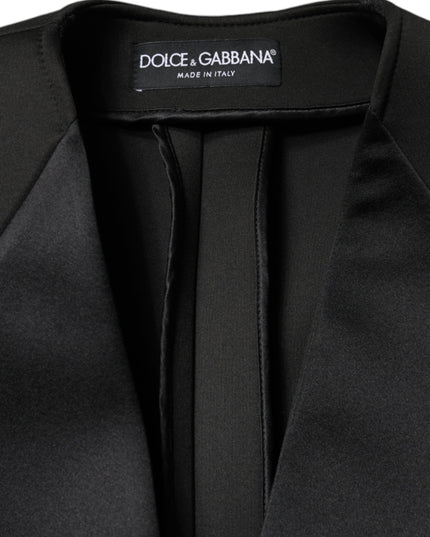 Dolce & Gabbana Black Polyester Double Breasted Coat Jacket